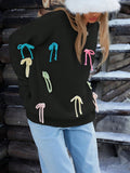 Damen kreative Strickpullover mit bunten Applikationen R&B
