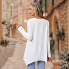 Damen langes Oberteil mit asymmetrischem Saum und lockerem Schnitt R&B