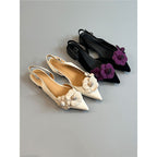 Damen Slingback Ballerinas mit floralem Design R&B