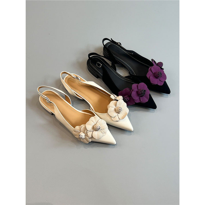 Damen Slingback Ballerinas mit floralem Design R&B