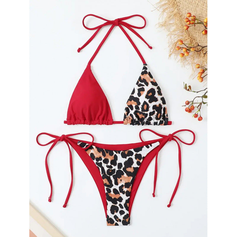 Damen Triangel-Bikini mit auffälligen Muster R&B
