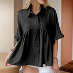 Damen Fließendes Kurzarmblusenshirt mit Rüschendetails R&B