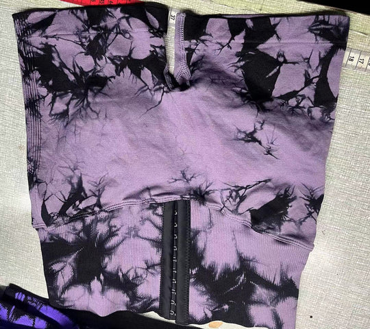 Damen Modische Radlerhosen mit höhenverstellbarem Bund und einzigartigem Batikdesign R&B