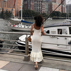 Damen elegantes Sommerkleid mit Schößchen R&B