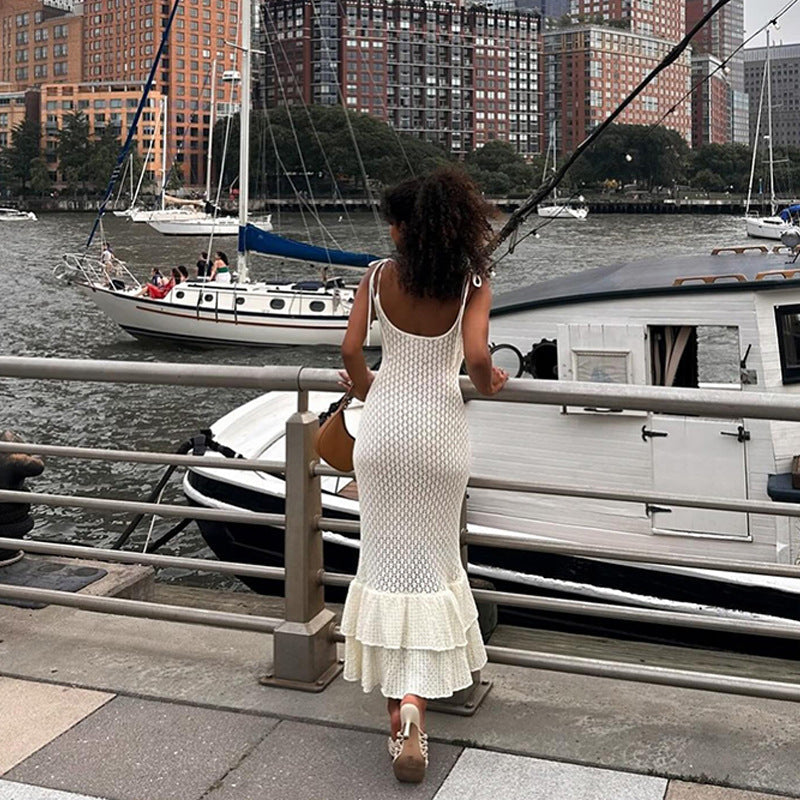 Damen elegantes Sommerkleid mit Schößchen R&B