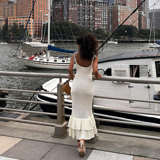 Damen elegantes Sommerkleid mit Schößchen R&B
