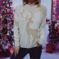 Damen Weihnachts-Pullover mit festlichem Rentiermotiv und angenehmem Schnitt R&B
