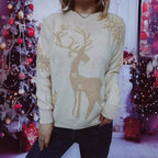 Damen Weihnachts-Pullover mit festlichem Rentiermotiv und angenehmem Schnitt R&B