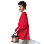 Damen eleganter Oversized-Pullover mit Rüschenärmeln R&B