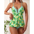 Damen Tankini mit floralen Mustern und verstellbaren Trägern