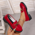 Damen Trendige und komfortable Loafers mit glänzender Oberflächenbeschaffenheit R&B