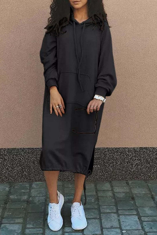 Damen Hoodie-Kleid mit lässiger Passform und praktischen Taschen R&B