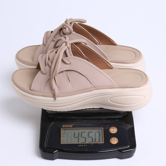 Damen Clogs mit angesagtem Schnürdesign und komfortabler Plateau-Sohle R&B