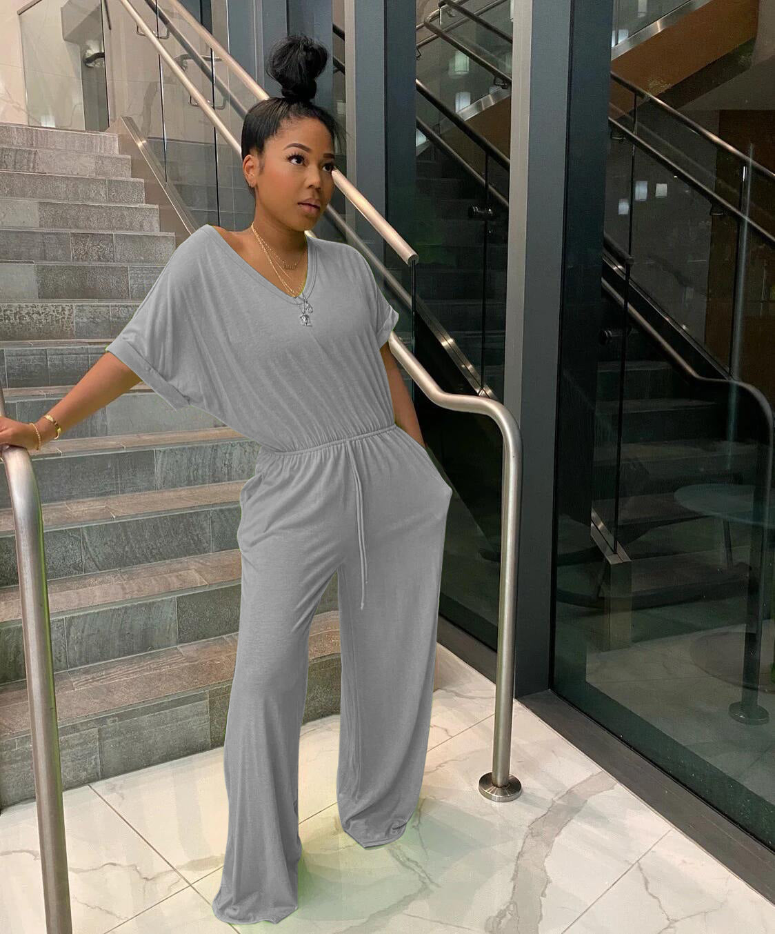 R&B | V-Ausschnitt Jumpsuit für Frauen Jane