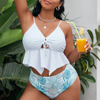 Damen Badeset mit fließendem Oberteil und floralem Bottom R&B