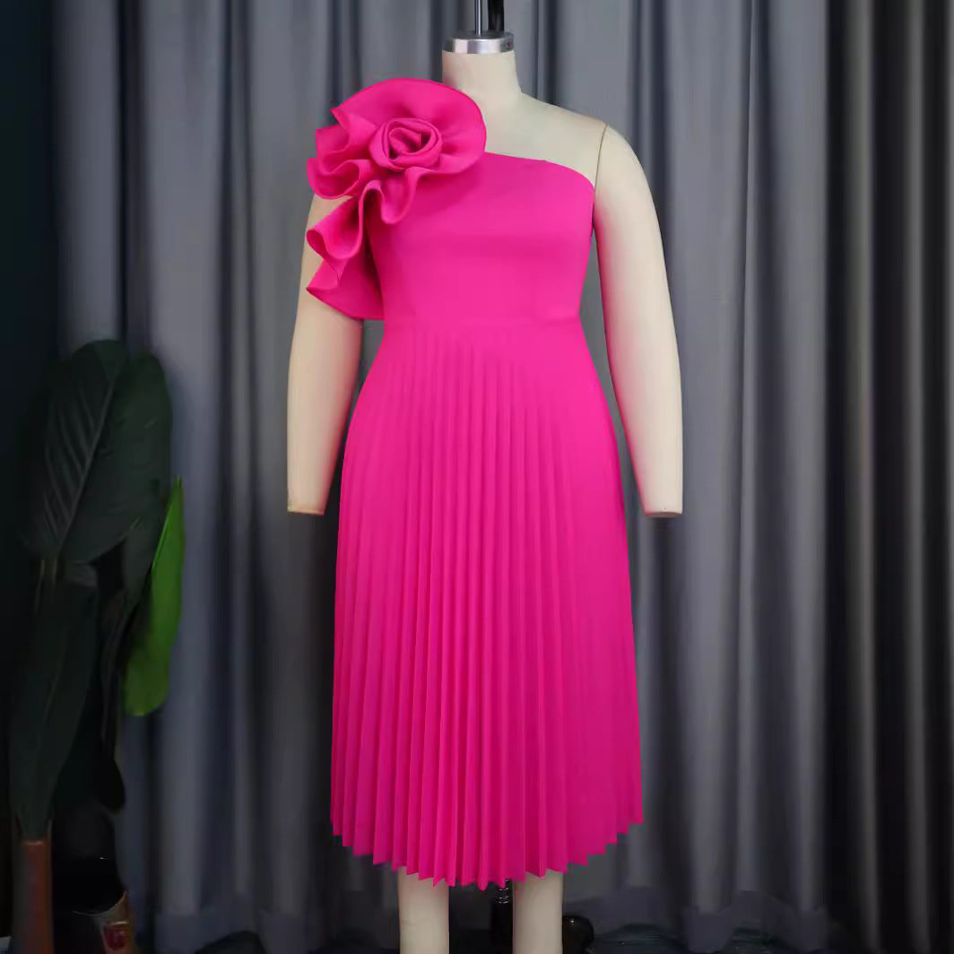 Damen elegantes Cocktailkleid mit voluminöser Blütenapplikation R&B