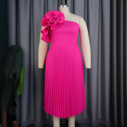 Damen elegantes Cocktailkleid mit voluminöser Blütenapplikation R&B