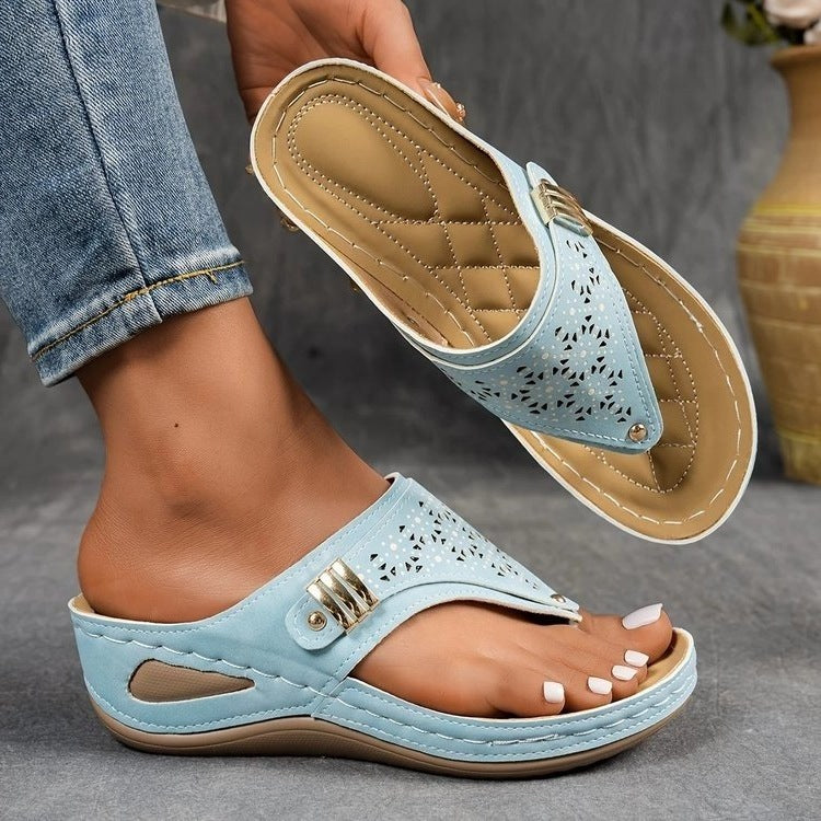 Damen Komfortable Zehenstegsandalen mit ergonomischem Fußbett R&B