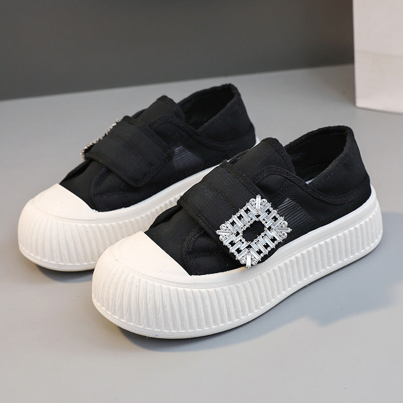 Damen modische Slip-On Sneakers mit eleganter Schnalle R&B