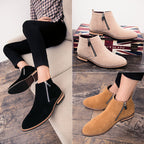 Damen Modische Ankle Boots aus Wildleder mit Reißverschluss R&B
