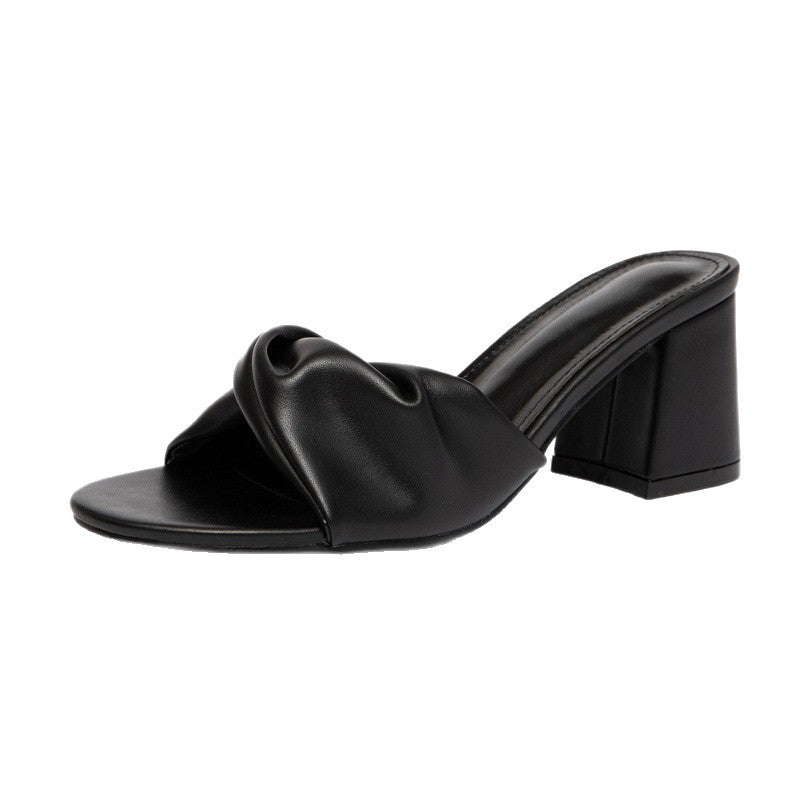 Damen Hochhackige Riemchen-Sandalen mit dekorativem Knotendesign R&B