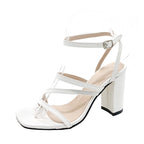 Damen Elegante Blockabsatzsandalen mit verstellbaren Riemen R&B
