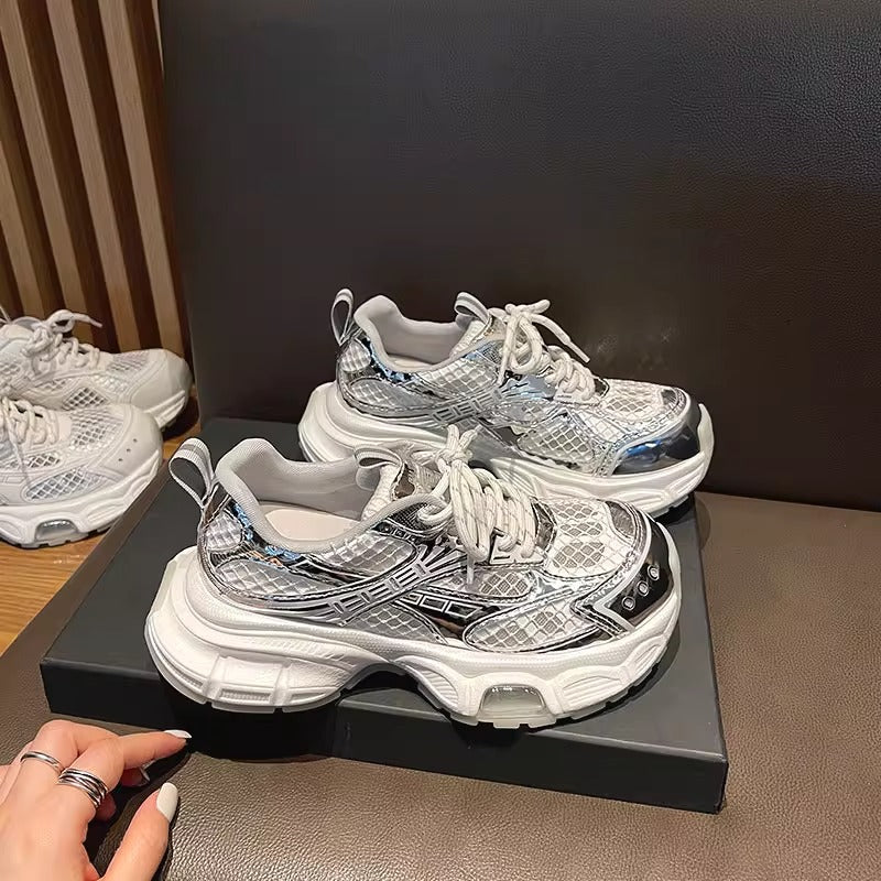 Damen modische Sneaker mit atmungsaktiver Oberflächenstruktur und dämpfender Sohle R&B