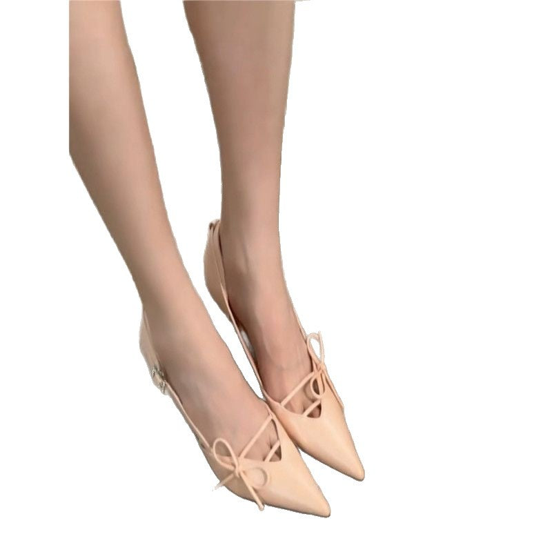 Damen elegante Slingback Pumps mit zarten Schleifenverzierungen R&B