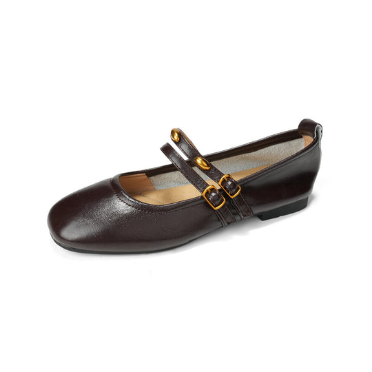 Damen Ballerinas mit doppeltem Riemchen und eleganter Schnallenverzierung R&B