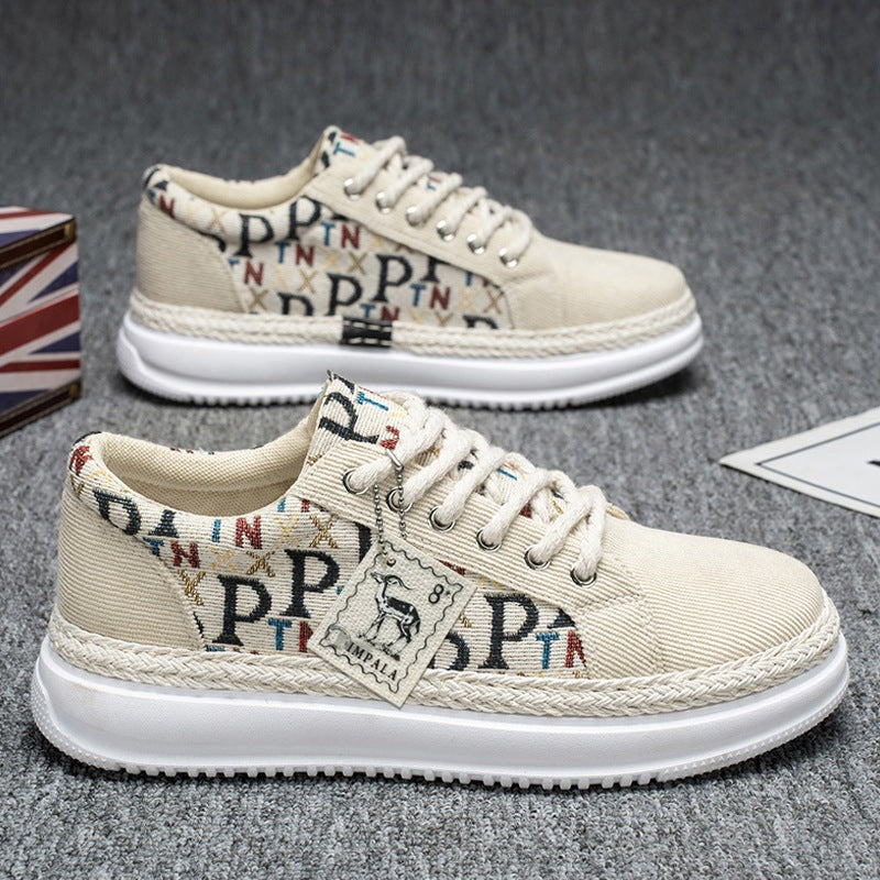 Damen Modische Canvas-Sneaker mit geflochtenem Sohlenrand R&B