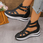 Damen sportive Sneaker-Sandalen mit atmungsaktiven Riemen und rutschfester Sohle R&B