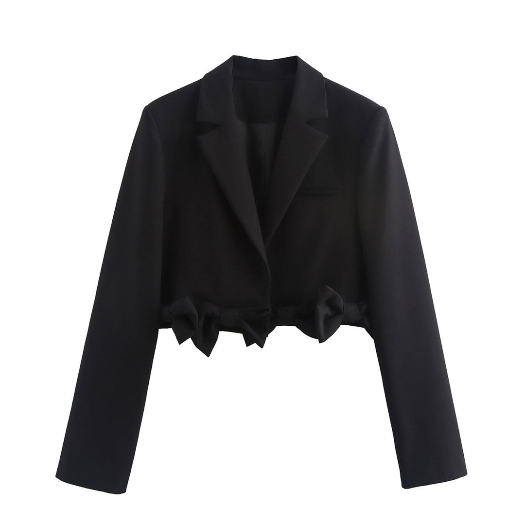 Damen modische Blazerjacke mit dekorativen Schleifen R&B