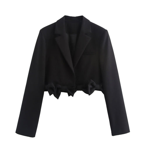 Damen modische Blazerjacke mit dekorativen Schleifen R&B