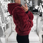 Damen Kunstfell Bomberjacke