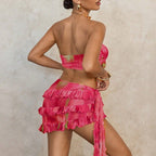Damen Bandeau-Bikini mit modischen Rüschendetails