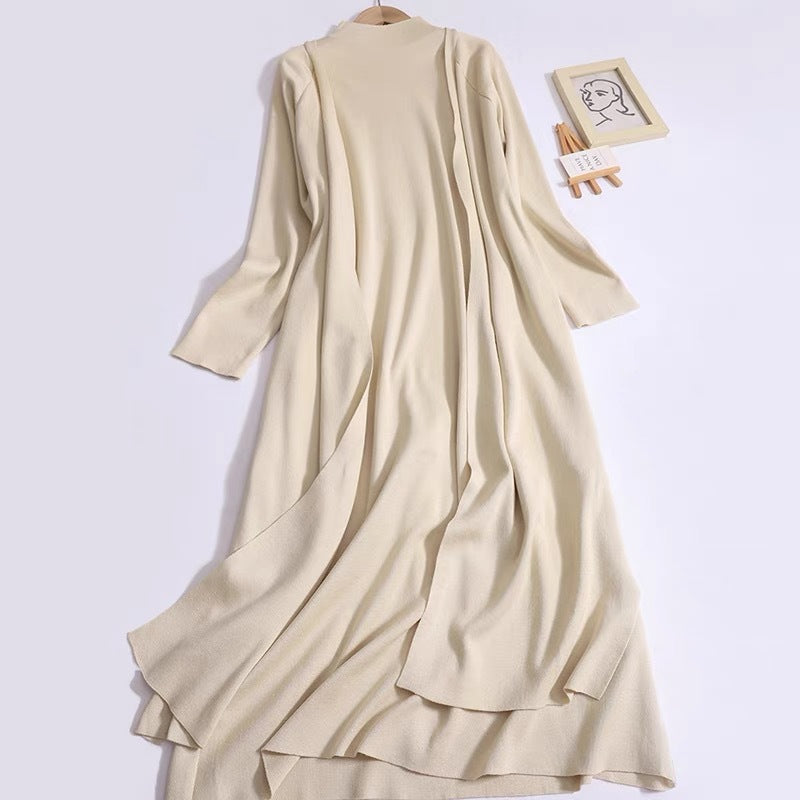 Damen eleganter Longmantel mit asymmetrischem Schnitt und hohem Kragen R&B