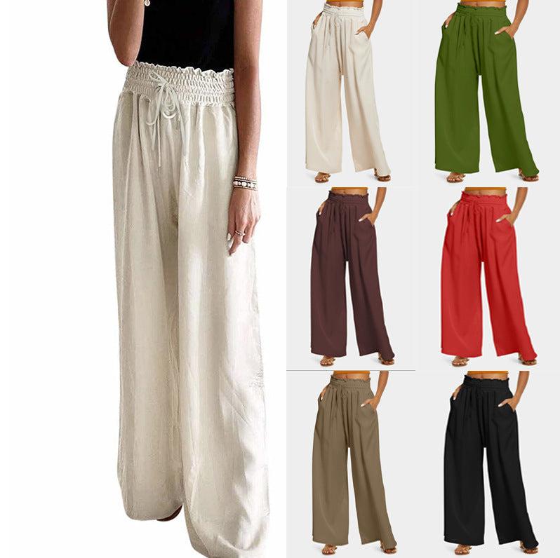 Damen Weite Palazzo-Hose mit elastischem Bund und praktischen Taschen R&B