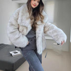 Damen kuschelige Pelzjacke R&B