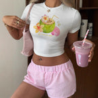 Damen Crop-Top mit fruchtigem Sommerdesign und lässigem Schnitt R&B
