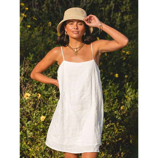 Damen Leichtes Sommerkleid mit Spaghetti-Trägern und fließendem Schnitt R&B