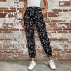 Damen Komfortable Blumenmuster Jogginghose R&B