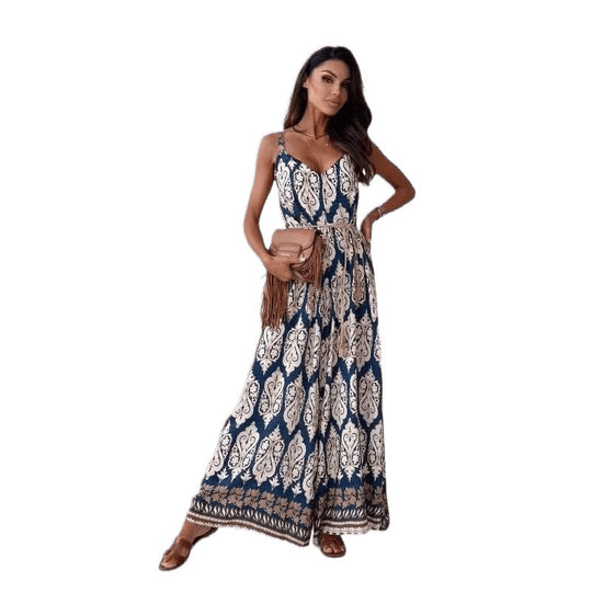 Damen Bohemian Weitbeiniger Bodysuit R&B