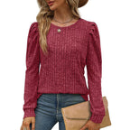 Damen stilvolles Pullover mit gerafften Ärmeln R&B