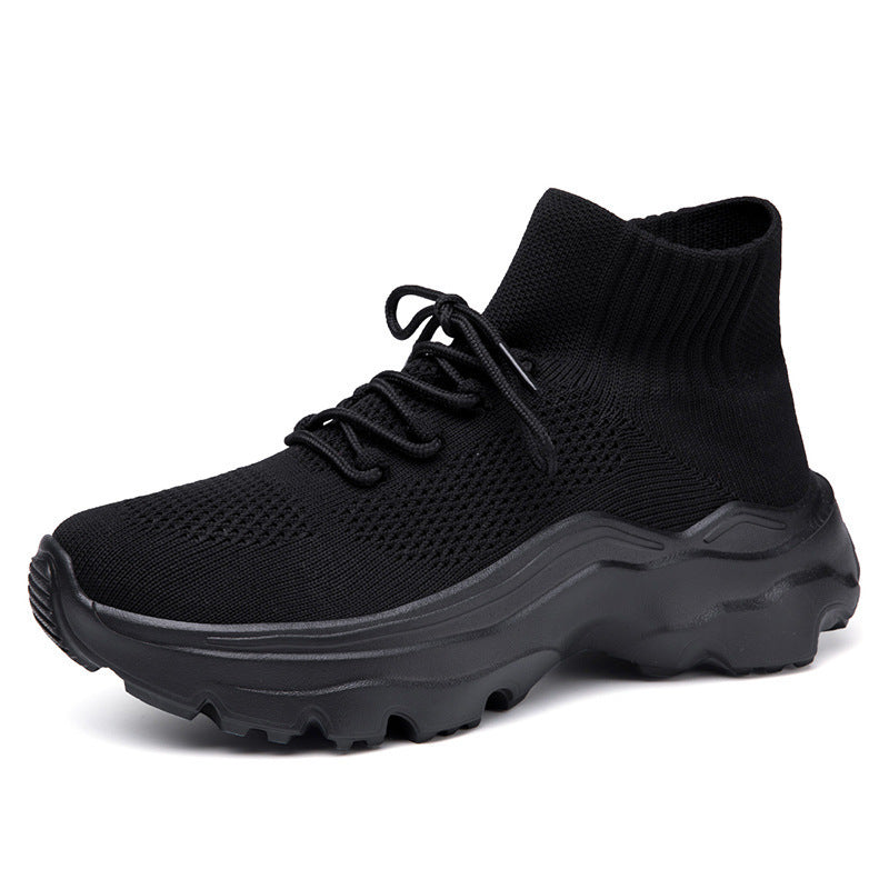 Damen Strick-Sneakers mit hohem Kragen und rutschfester Sohle R&B