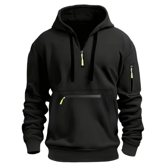 Herren praktischer Zip-Hoodie mit reflektierenden Details und verschiedenen Taschen R&B