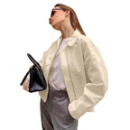 Damen Oversized Utility-Jacke mit modernem Zip-Design R&B