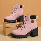 Damen modische Chunky-High-Top-Stiefeletten mit stabiler Profilsohle und elegantem Design R&B