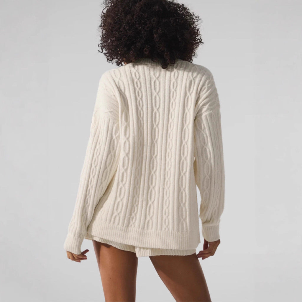 Damen Grobstrick Cardigan mit lässigem Schnitt und weichen Ärmeln R&B