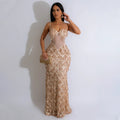 Damen Elegantes Abendkleid mit Kristallverzierung R&B