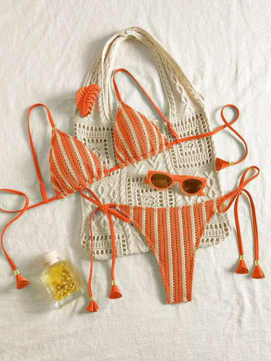 Damen Strappy Bikiniset mit verstellbaren Trägern R&B